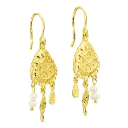 perle øreringe i forgyldt messing - Eliné