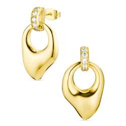 zirkon øreringe i forgyldt messing - Eliné