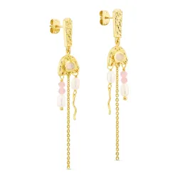 månesten øreringe i forgyldt messing - Eliné