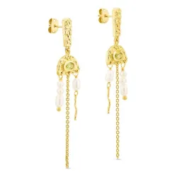 prehnite øreringe i forgyldt messing - Eliné