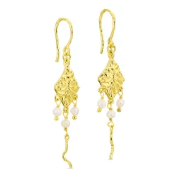 perle øreringe i forgyldt messing - Eliné