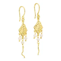 perle øreringe i forgyldt messing - Eliné