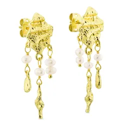 perle øreringe i forgyldt messing - Eliné