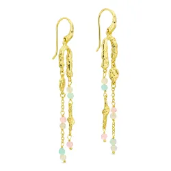 lange kæde øreringe i forgyldt messing - Eliné