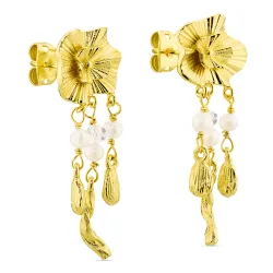 perle øreringe i forgyldt messing - Eliné