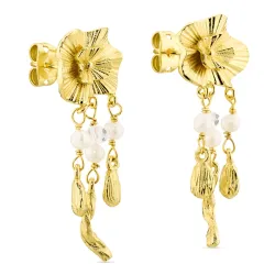 perle øreringe i forgyldt messing - Eliné