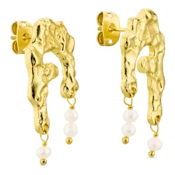 perle øreringe i forgyldt messing - Eliné