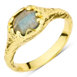labradorit ring i forgyldt messing - Eliné