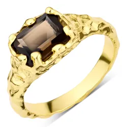 kvarts ring i forgyldt messing - Eliné