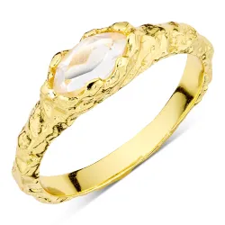 klar quartz ring i forgyldt messing - Eliné