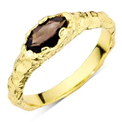 kvarts ring i forgyldt messing - Eliné