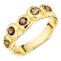 gul ring i forgyldt messing - Eliné