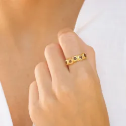 gul ring i forgyldt messing - Eliné