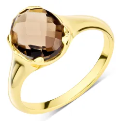 kvarts ring i forgyldt messing - Eliné