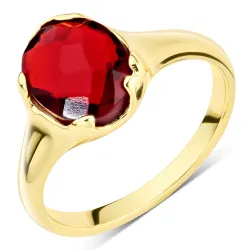 granat ring i forgyldt messing - Eliné