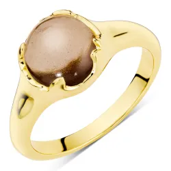 kvarts ring i forgyldt messing - Eliné
