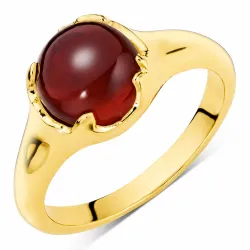 granat ring i forgyldt messing - Eliné