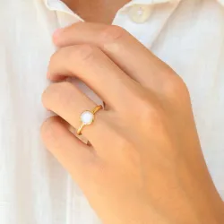 månesten ring i forgyldt messing - Eliné