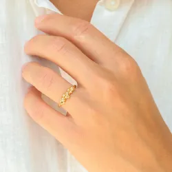 kugle ring i forgyldt messing - Bubbly Pure