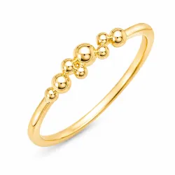 kugle ring i forgyldt messing - Bubbly Pure