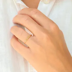 kugle ring i forgyldt messing - Bubbly Pure