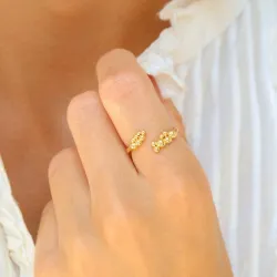 kugle ring i forgyldt messing - Bubbly Pure