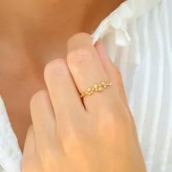 kugle ring i forgyldt messing - Eliné