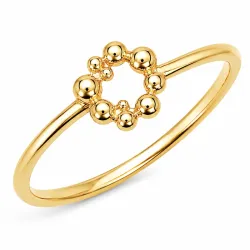 kugle ring i forgyldt messing - Bubbly Pure