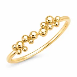 kugle ring i forgyldt messing - Bubbly Pure