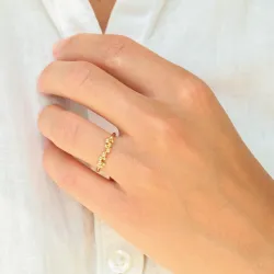 kugle ring i forgyldt messing - Bubbly Pure
