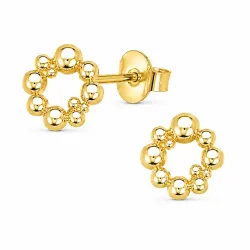 12 mm kugle øreringe i forgyldt messing - Bubbly Pure
