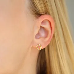 12 mm kugle øreringe i forgyldt messing - Bubbly Pure