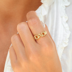 dad ring i forgyldt messing - My Letter