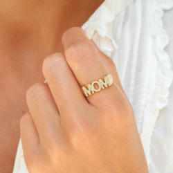 mom ring i forgyldt messing - My Letter