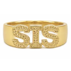 sis ring i forgyldt messing - My Letter