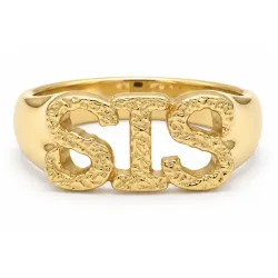 sis ring i forgyldt messing - My Letter