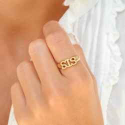 sis ring i forgyldt messing - My Letter