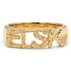 elsk ring i forgyldt messing