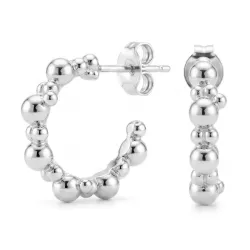 halvcreoler i forsølvet messing - Bubbly Pure