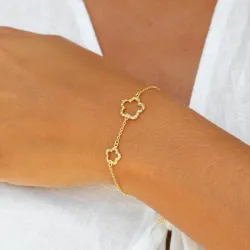 blomster armbånd i forgyldt messing - Eliné