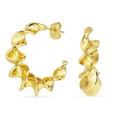 vandfaste halvcreoler i forgyldt stål - OCEANA