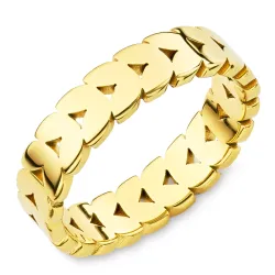 vandfast blad ring i forgyldt stål - OCEANA