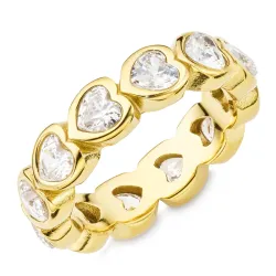 vandfast hjerte ring i forgyldt stål - OCEANA