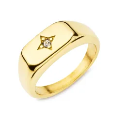 vandfast stjerne ring i forgyldt stål - OCEANA