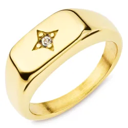 vandfast stjerne ring i forgyldt stål - OCEANA