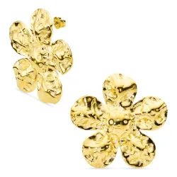 vandfaste blomster øreringe i forgyldt stål - OCEANA