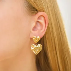 vandfaste hjerte øreringe i forgyldt stål - OCEANA
