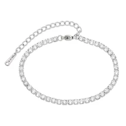 vandfast zirkon tennisarmbånd i stål - OCEANA