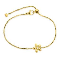 vandfast blomster armbånd i forgyldt stål - OCEANA