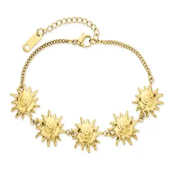 vandfast sol armbånd i forgyldt stål - OCEANA